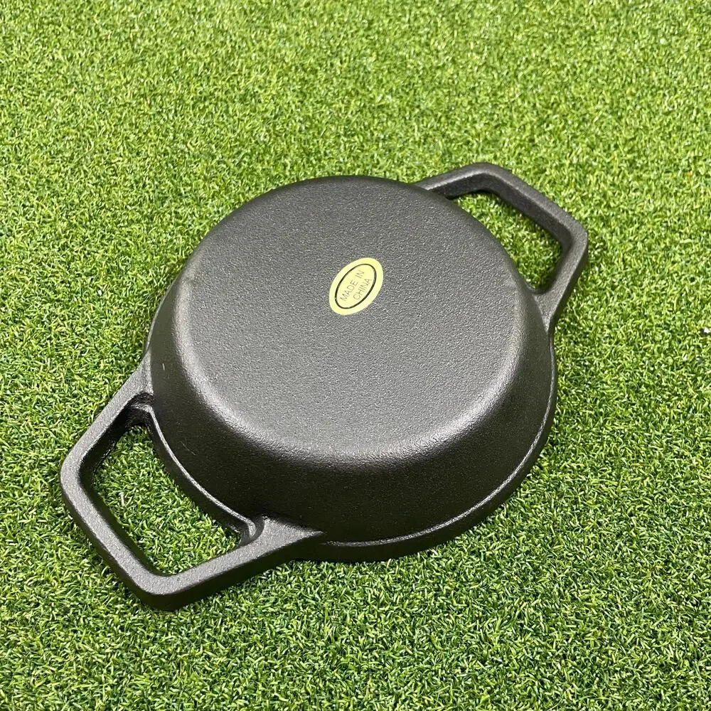 Black Cast Iron Skillet Dual Handles 5